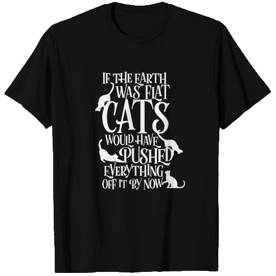 Flat Earth Cat Theory graphic funny earth day T-shirt