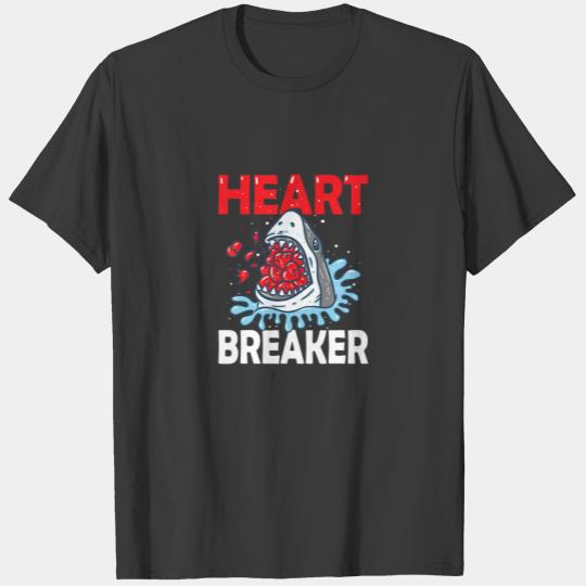 Valentines Day Shark Heart Breaker Funny Boys T-shirt