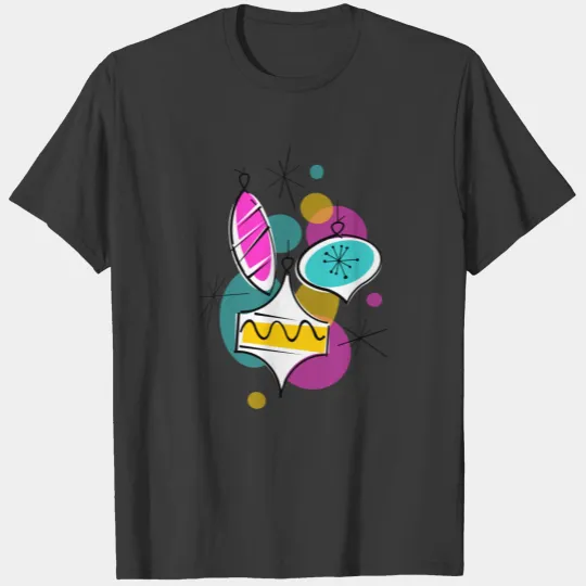 Retro Tree Baubles Group  3/4 sleeve T-shirt