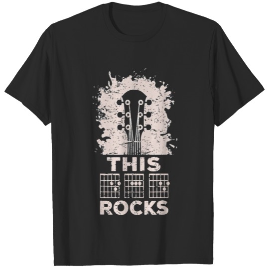 Discover Guitar Mens Acoustic Guitar Chord Rocks Music Fath T-shirt