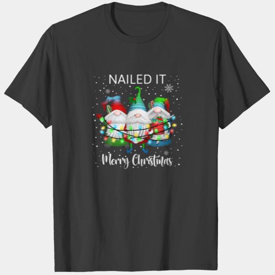 Christmas Gnomes Tangled Lights Merry Christmas Na T-shirt