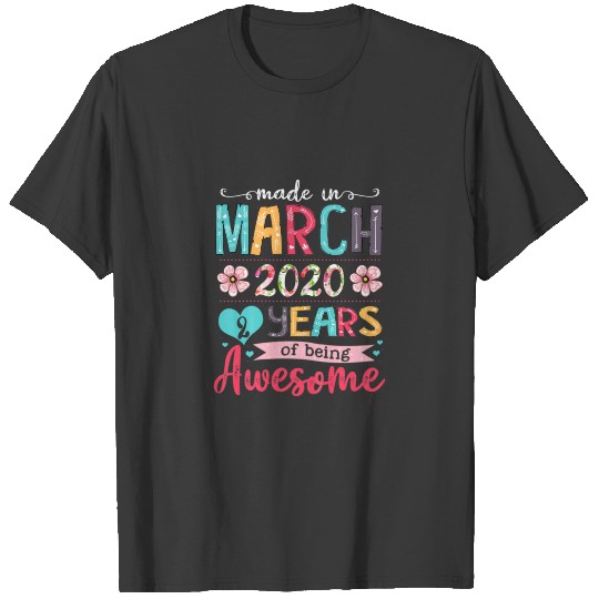 Discover Kids March Girls 2020 Birthday Gifts 2 Years Old M T-shirt