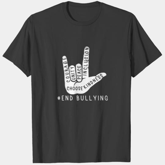 Kids Anti Bullying Love Sign Language Bully Preven T-shirt