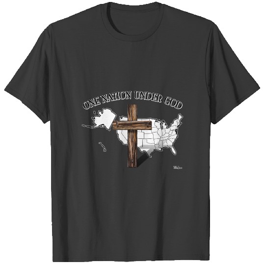 One Nation Under God with US outline T-shirt