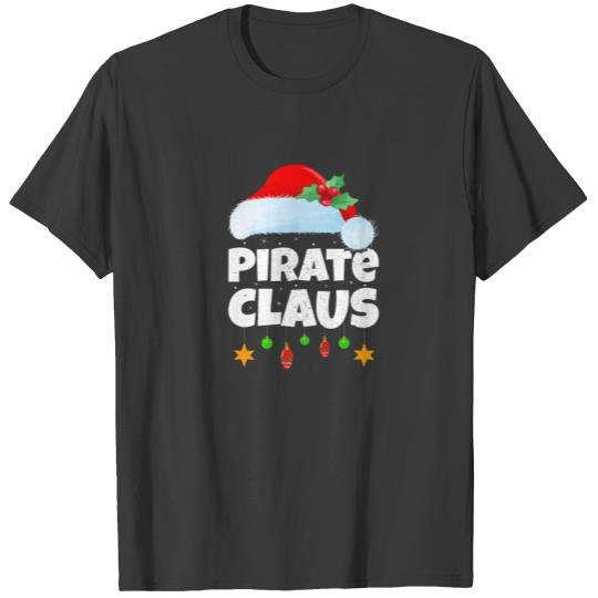 Xmas Lighting Family Matching Santa Pirate Claus C T-shirt