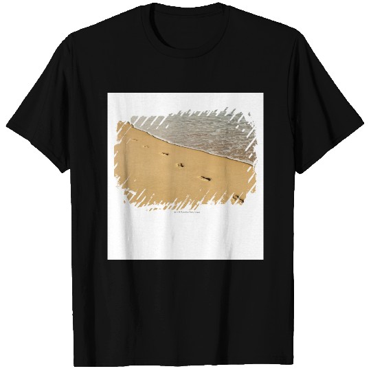 Foot prints in Sand with Wave T-shirt