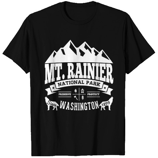 Mt. Rainier Vintage White T-shirt