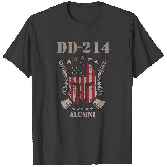 DD-214 US Armed Force Alumni American Flag Veteran Sweat T-shirt