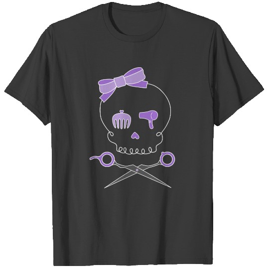 Hair Stylist Skull & Scissor Crossbones - Purple T-shirt