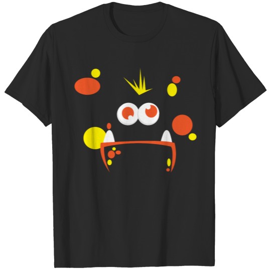 Orange Monster Face Clothing T-shirt