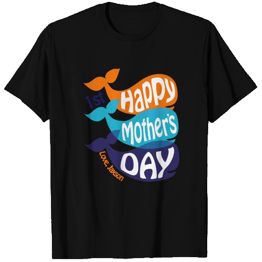 Boy Happy First Mother's Day  Whale T-shirt