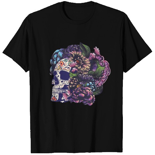 Sugar skull with flowers T-shirt