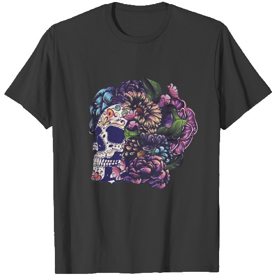 Sugar skull with flowers T-shirt