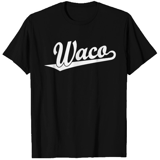 Waco script logo in white T-shirt