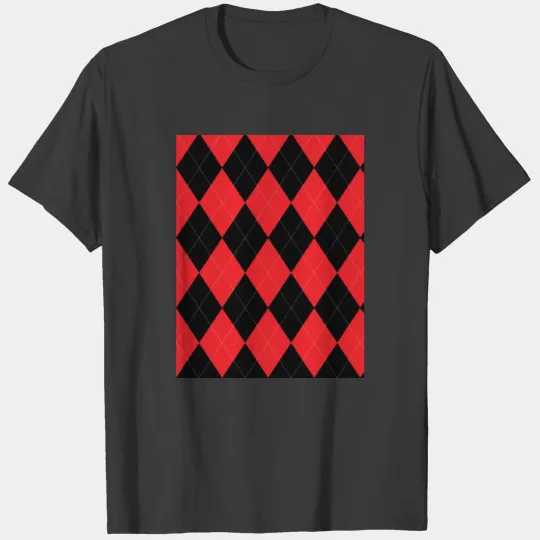 Red and Black Argyle T-shirt