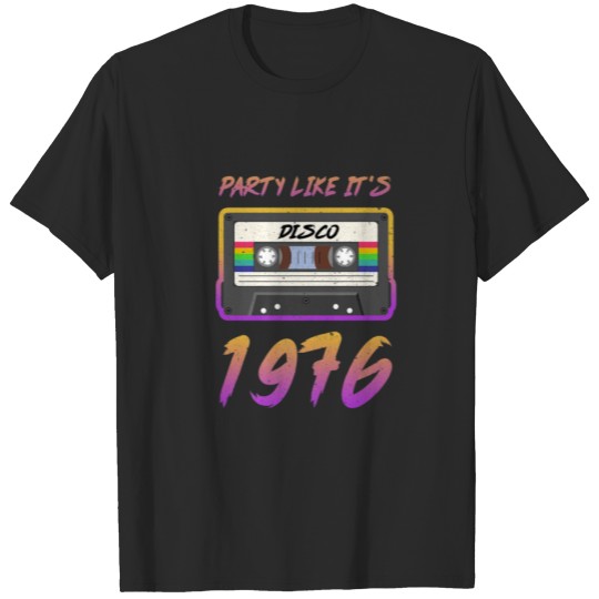 Party Like It's 1976 Disco Cassette Tape Retro 45T T-shirt