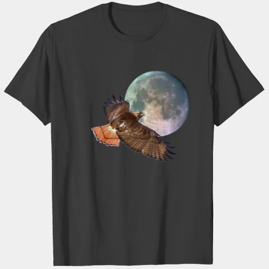 Red-Tail Hawk & Full Moon Wildlife T-shirt