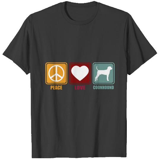 Treeing Walker Coonhound Dog Peace Love T-shirt