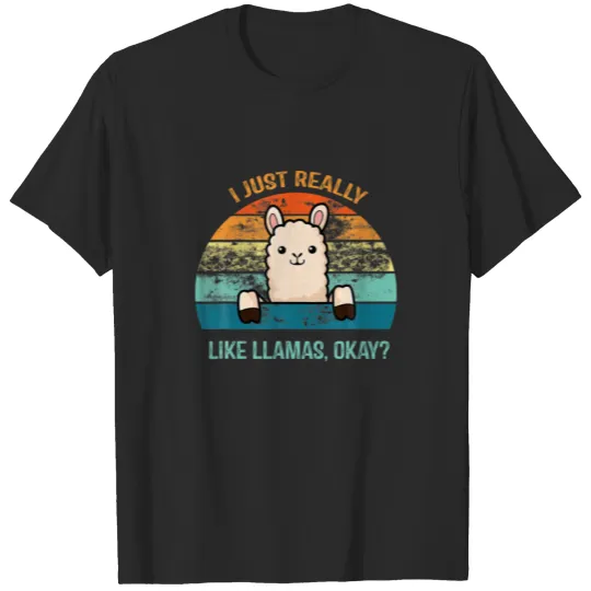 Vintage Just Really Like Llama Okay Llama Alpaca T-shirt