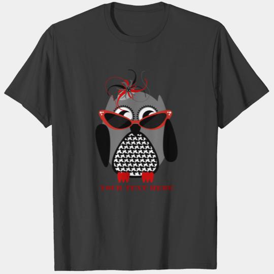 Houndstooth Owl With Sunglasses T-shirt