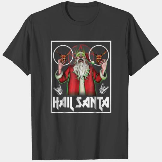 Hail Santa Sleigher Heavy Metal Ugly Christmas T-shirt