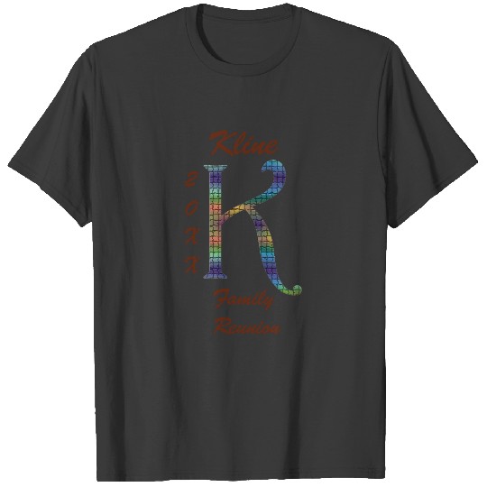 Discover Family Reunion Colorful Tiles Letter K Monogram T-shirt