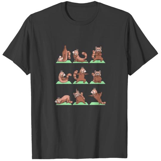 Red Panda Yoga Pose Zen Cute Workout Exercise Yogi T-shirt