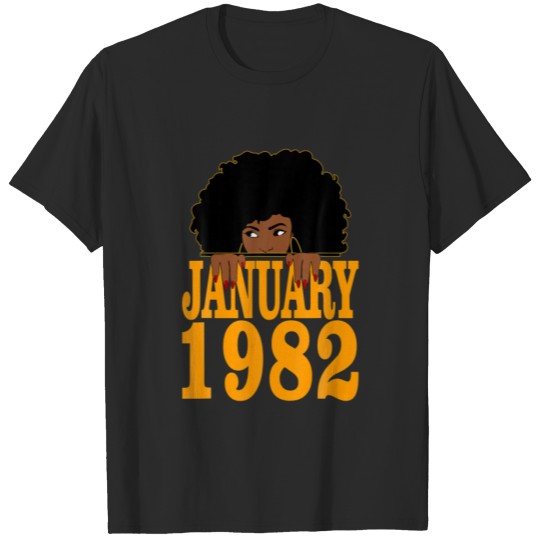 January 1982 40Th Birthday 40 Years Old Black Wome T-shirt