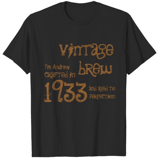80th Birthday Gift 1933 Vintage Brew Name For Him T-shirt