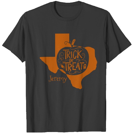 Burnt Orange Texas Pumpkin Trick Or Treat T-shirt