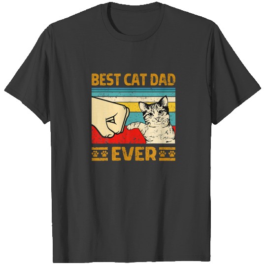 Best Cat Dad Ever Vintage Cat Daddy Cat Lovers Fat T-shirt