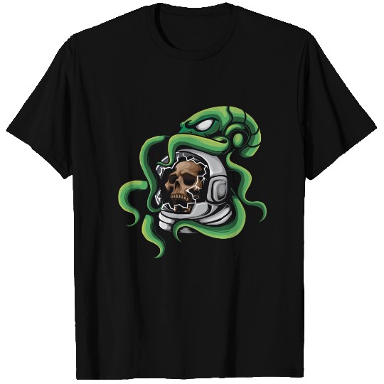 Astro Skull with Octopus Black Board Polo T-shirt