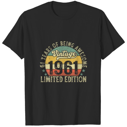 Vintage 1961 61St Birthday Retro Cassette Tape 61 T-shirt