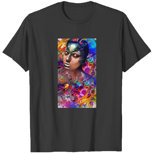 woman flowers plus size T-shirt