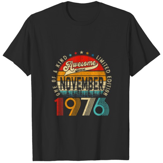 Discover 45Th Bday Decorations November 1976 Men Women 45 Y T-shirt
