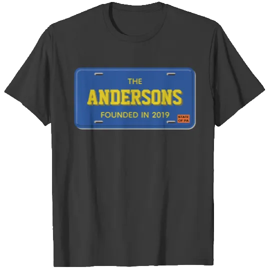 Personalized Blue and Gold License Plate T-shirt