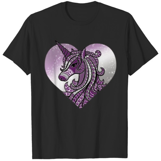 Discover Asexual Ace Pride Unicorn Zen Doodle T-shirt