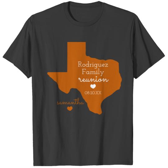 Burnt Orange State of Texas Family Reunion T-shirt