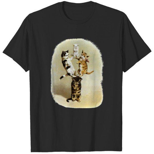 Cute Vintage Victorian Cats Kittens Playing, Humor T-shirt