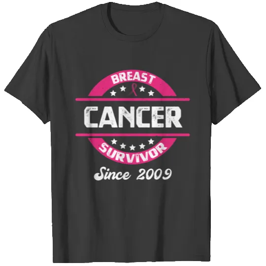 Awareness Breast Cancer Survivor Since 2009 T-shirt