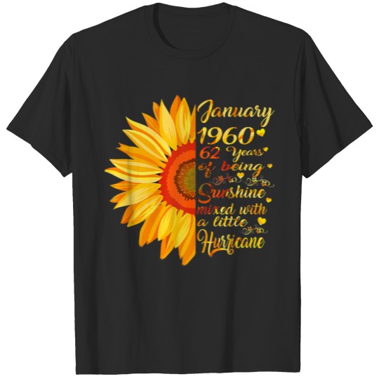 Discover January Girl 1960 T 62 Years Old 62nd Birthda T-shirt