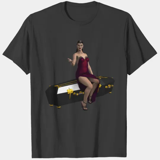 Veronica Coffin Vampire Pinup T-shirt