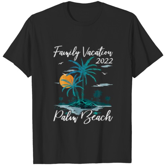 Discover Retro Sunset Family Vacation 2022 Florida Palm Bea T-shirt