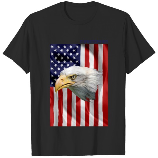 Watchful American Eagle, The USA Flag, Patriotic T-shirt