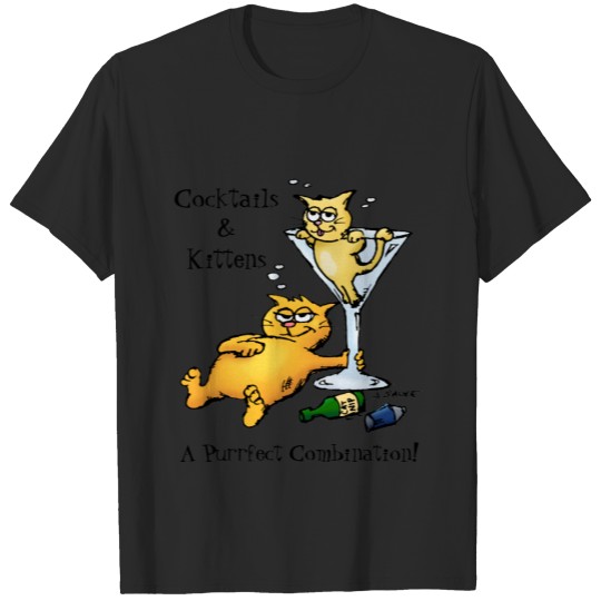 Cocktails & Kittens Purrfect Combo Cartoon T-shirt