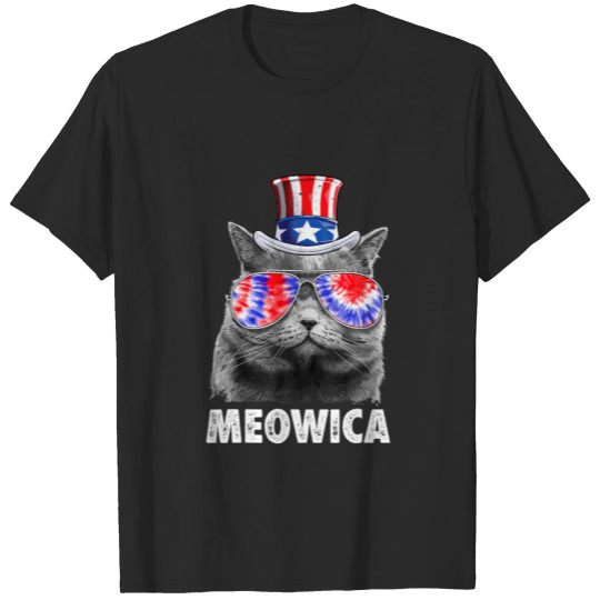 Funny Meowica Cat Fourth Of July Cat Mom Cat Lover T-shirt