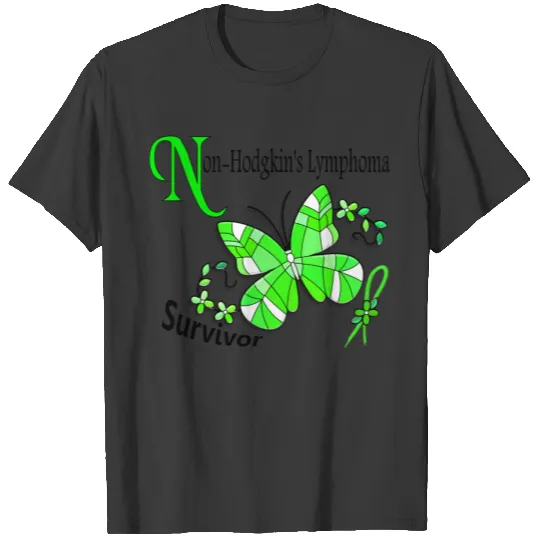 Stained Glass Butterfly 2 Non-Hodgkin's Lymphoma T-shirt