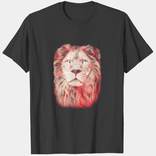 Rustic Red Radial Bearded Lion Face T-shirt