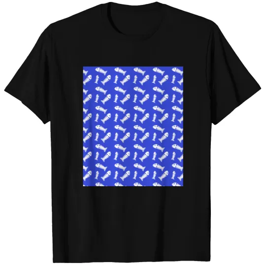 fish royal blue T-shirt