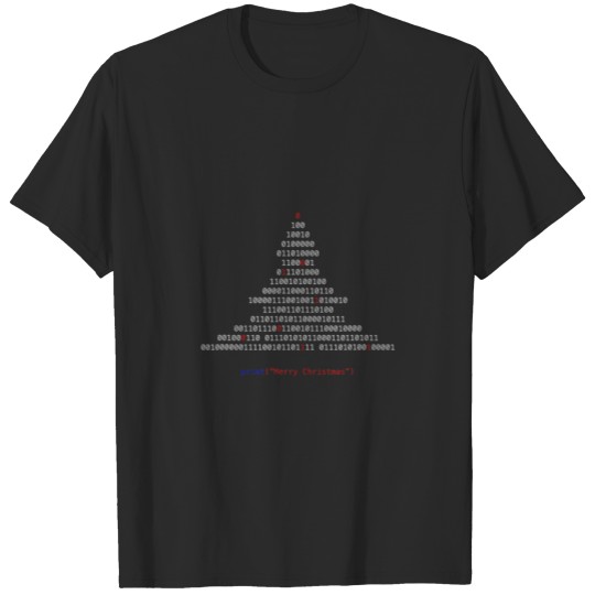 Boolean Tree Nerd Design Merry Christmas Holiday C T-shirt